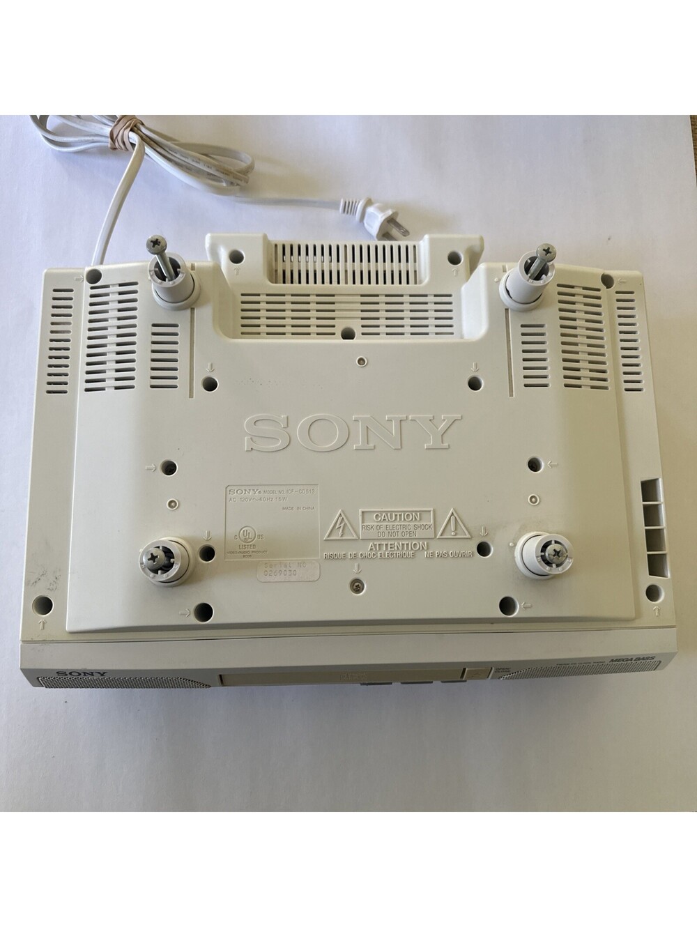 Sony ICF-CD513 Space Saver Under Cabinet CD Player AM/FM Clock Radio Mega Bass
